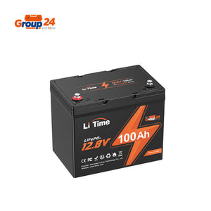 LiTime 12V 100Ah Group 24 LiFePO4 Lithium Battery, Built-In 100A BMS, 1280Wh Energy
