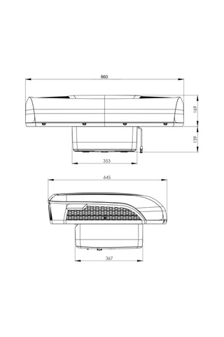 Image of Dometic RTX 1000 1200W 4,094 BTU 12V Camper Van Air Conditioner