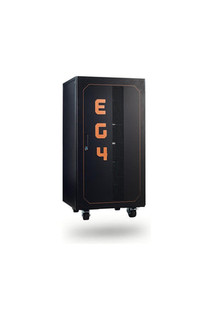 EG4 | LifePower4 Lithium Batteries Kit | 30.72kWh | 6 Server Rack Batteries With Pre-Assembled Enclosed Rack | With Door & Wheels | Welded