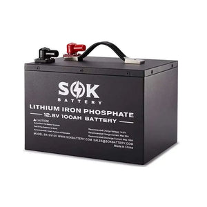 SOK Battery 100Ah 12V LiFePO4 Deep Cycle Battery