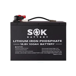 SOK 12V 100Ah LiFePO4 Battery Bluetooth & Built-in Heater