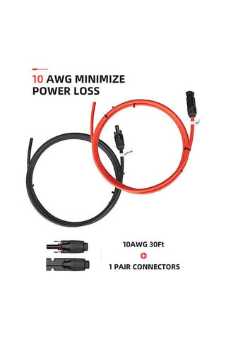Image of BougeRV Solar Extension Cable with Extra Free Connectors(xx FT Red+xx FT Black)