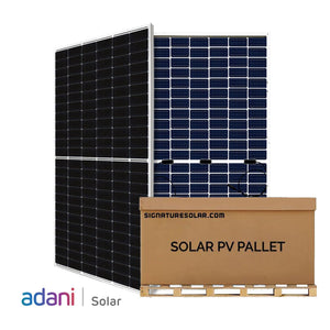 16.9kW Pallet - Adani Solar 535W Half-Cut Mono-crystalline Solar Panel (Silver) | Up to 650W with Bifacial Gain | M10-144 | Full Pallet (31) - 16.9kW Total
