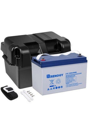 Renogy 12V 100Ah Deep Cycle Hybrid GEL Battery with Battery Box