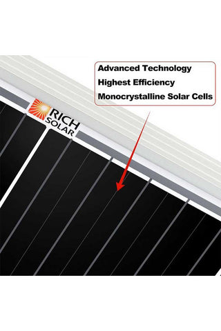 Image of Rich Solar Mega 200 Watt 12 Volt Solar Panel - Renewable Outdoors