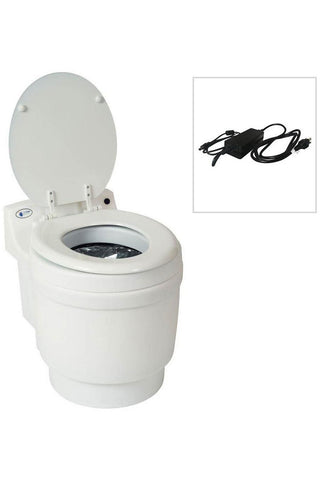Image of Laveo Dry Flush DF1045 Portable Toilet with AC Power Adapter