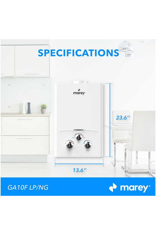 Image of Marey GAS 10L – 2.64GPM Natural Gas Tankless Water Heater - Renewable Outdoors