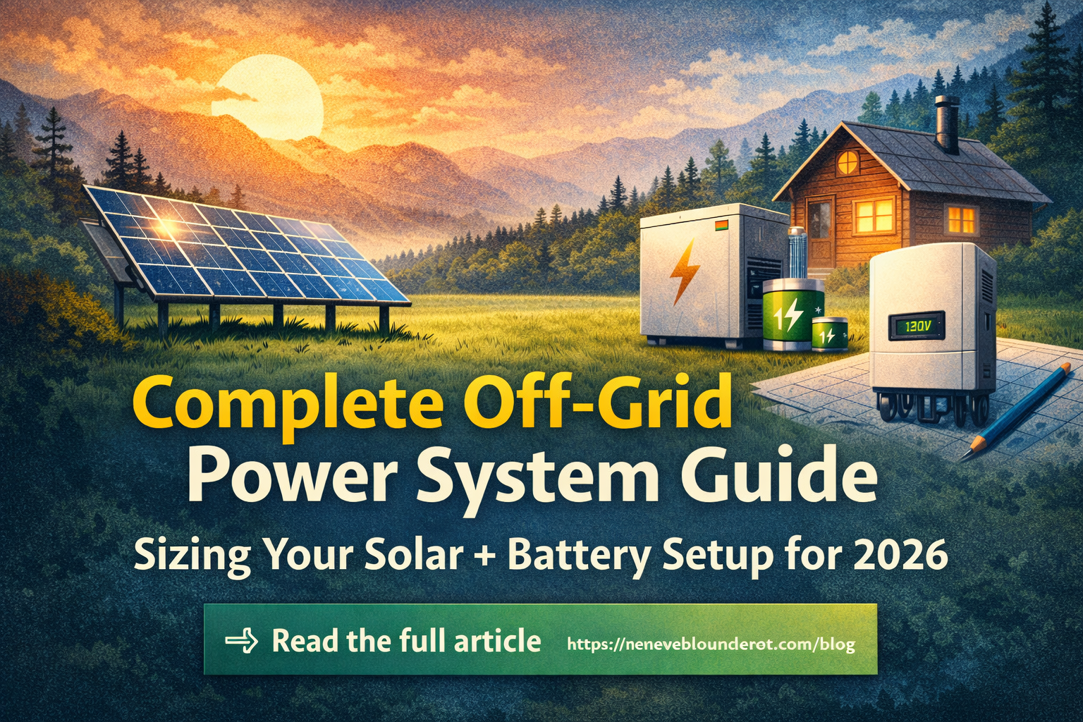 Complete Off-Grid Power System Guide: Sizing Your Solar + Battery Setup for 2026