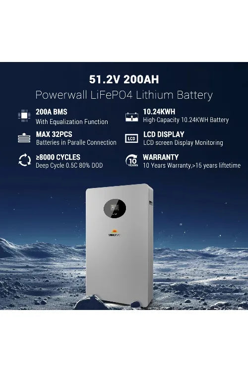 SunGold Power Powerwall X 51.2V 200AH Lithium Battery