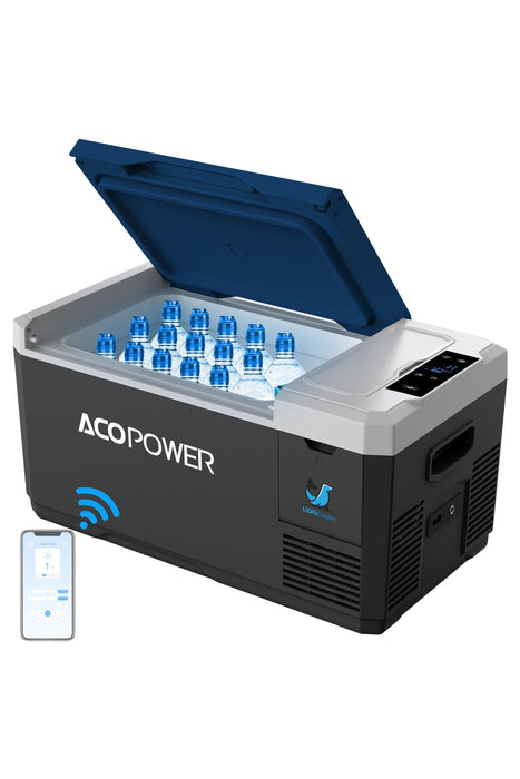 ACOPOWER LiONCooler Mini Solar Powered Car Fridge Freezer, 19 Quarts