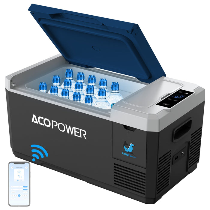 ACOPOWER LiONCooler Mini Solar Powered Car Fridge Freezer, 19 Quarts