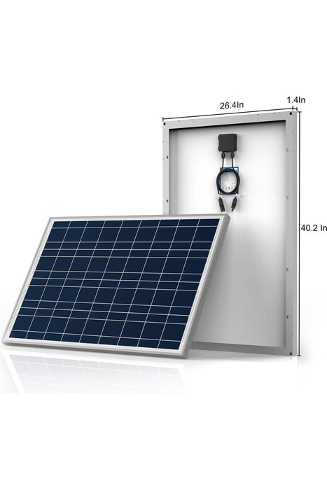 ACOPOWER 100W Polycrystalline Solar Panel for 12 Volt Battery Charging
