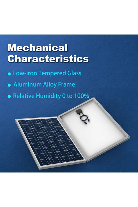 ACOPOWER 100W Polycrystalline Solar Panel for 12 Volt Battery Charging