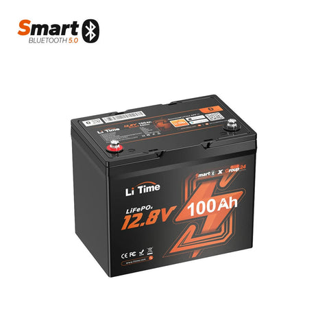 Image of LiTime 12V 100Ah Group 24 Bluetooth LiFePO4 Lithium Deep Cycle Battery