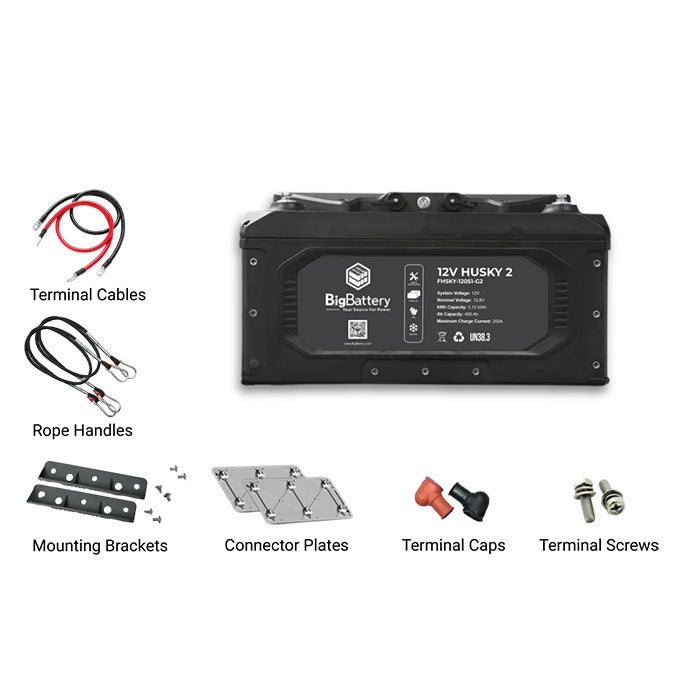 BigBattery 12V HUSKY 2 5.12kWh 400Ah LiFePO4 Battery