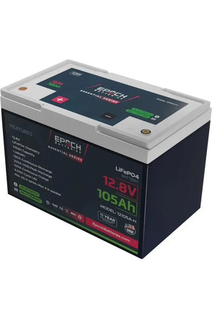 Epoch Batteries 12V 105Ah - Group 24 - Heated & Bluetooth LiFePO4 Battery