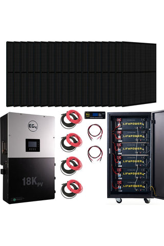 Image of EG4 | Complete Hybrid Solar Kit - 12,000W 120/240V Output + 30.72kWh EG4 Lithium Powerwall + 14,000 Watts of Solar PV