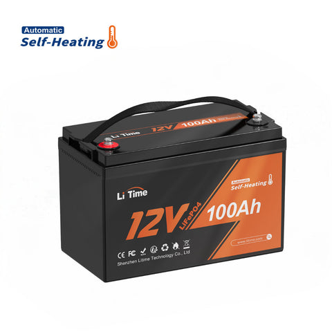 Image of LiTime 12V 100Ah Self Heating LiFePO4 Lithium Battery