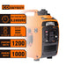 GENMAX GM1200i 20 Amp 1000W/1200W Recoil Start Gas Inverter Generator Parallel Ready New