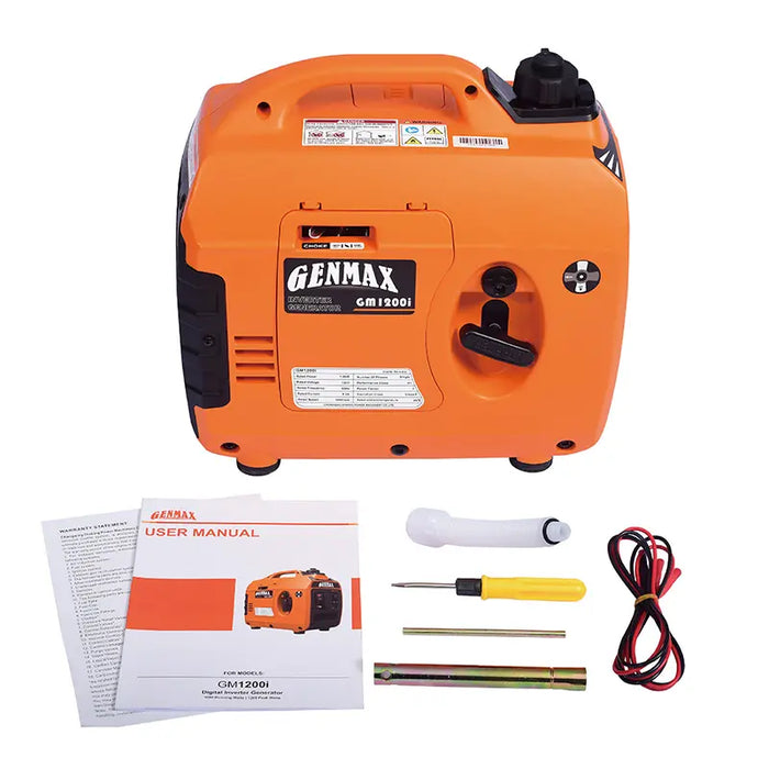 GENMAX GM1200i 20 Amp 1000W/1200W Recoil Start Gas Inverter Generator Parallel Ready New