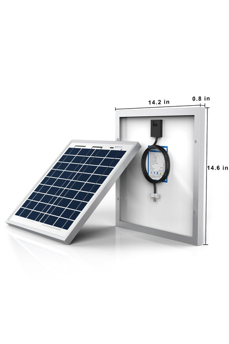 ACOPOWER 15W Polycrystalline Solar Panel for 12 Volt Battery Charging