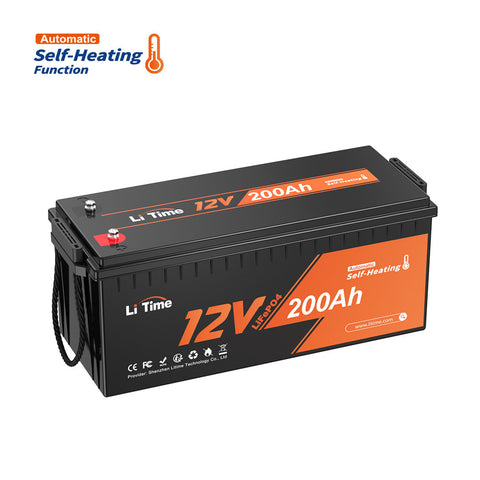 Image of LiTime 12V 200Ah Self-Heating Lithium Battery - 100A BMS