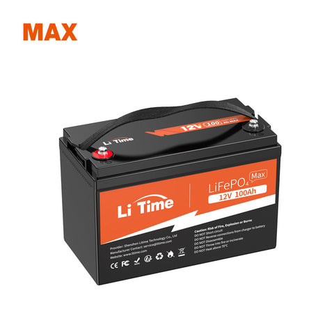 Image of LiTime 12V 100Ah Max LiFePO4 Lithium Deep Cycle Battery