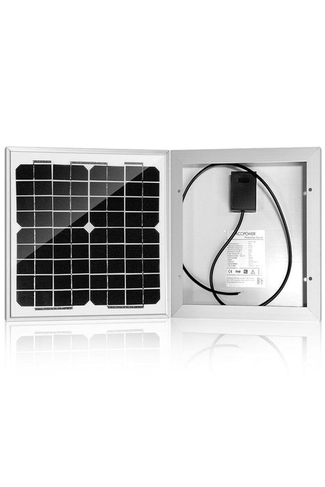 ACOPOWER 10W 12V Solar Charger Kit, 5A Charge Controller with Alligator Clips
