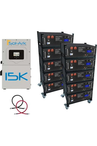 Image of Sol-Ark Pre-Wired Hybrid Solar Inverter System Bundle - 51kWH Jakiper PRO Lithium Battery