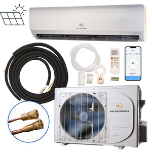 EG4 Hybrid Solar Mini-Split Kit | Energy Star Certified Air Conditioner Heat Pump AC/DC | 12000 BTU | SEER2 22 | + 1800 Watts of Solar PV [KIT-E0011]