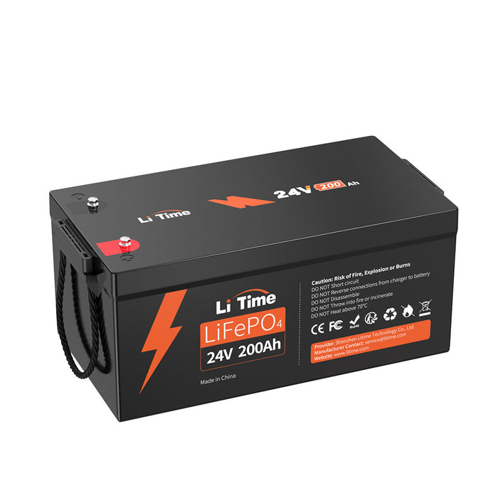 LiTime 24V 200Ah LiFePO4 Lithium Battery, 200A BMS, 5120Wh