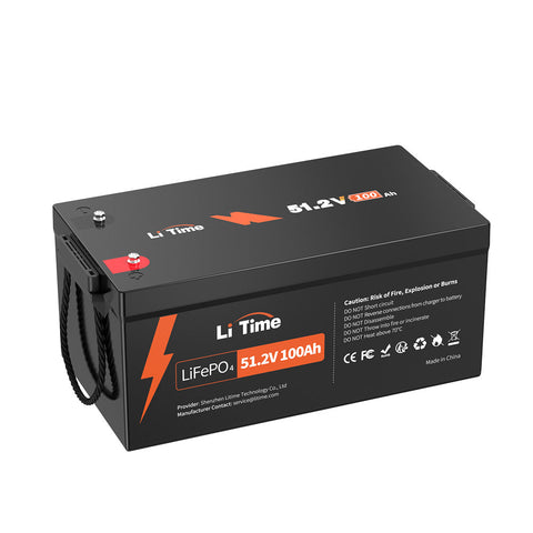 Image of LiTime 51.2V 100Ah LiFePO4 Lithium Battery, Built-In 100A BMS, Max. 5120W Load Power