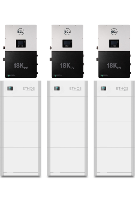 BigBattery | ETHOS Battery EG4-18Kpv Bundle Bundle - Commercial Energy System | 36kW Output Total w/ 30.7kWh to 92.1kWh [BNDL-B0006]