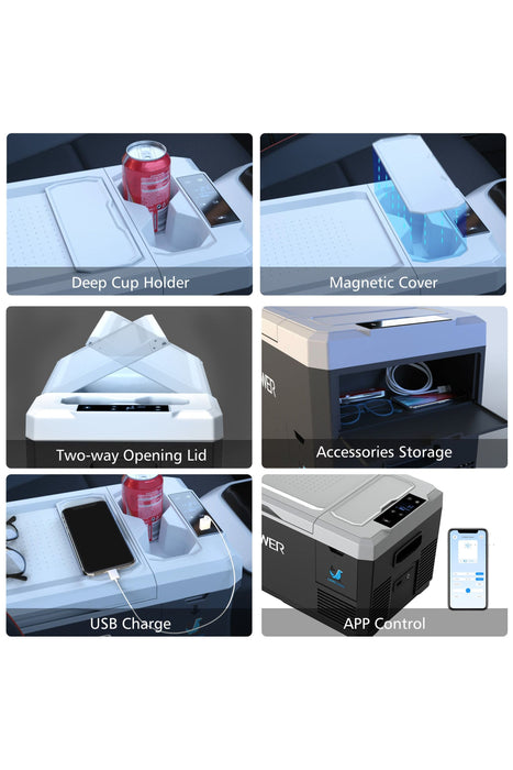 ACOPOWER LiONCooler Mini Solar Powered Car Fridge Freezer, 19 Quarts