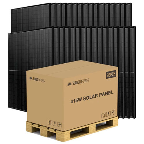 SunGoldPower 415W Mono Black PERC Solar Panel Full Pallet (32 Panels ...