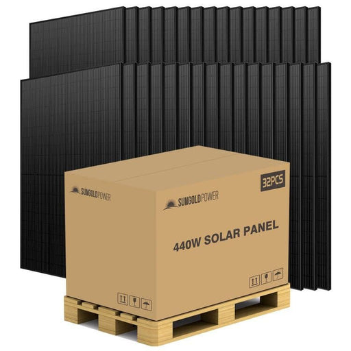 SunGoldPower 440W MONO BLACK PERC SOLAR PANEL FULL PALLET (32 PANELS) UL61730 CEC Listed