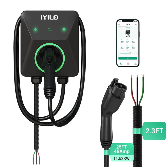IYILO Level 2 EV Charger J1772 Hardwired 48A