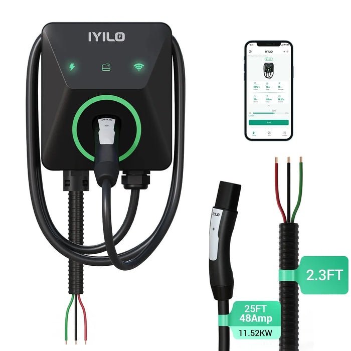 IYILO Level 2 EV Charger NACS (J3400) Hardwired 48A