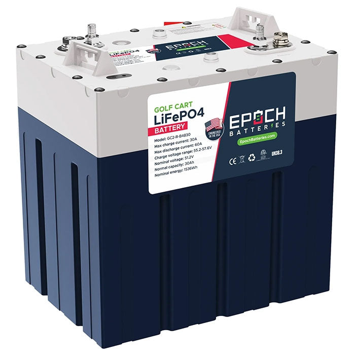 Epoch Batteries 48V 30Ah GC2 Golf Cart LiFePO4 Lithium Battery