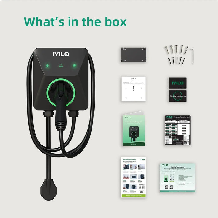 IYILO Level 2 EV Charger J1772 Plug-In 48A (NEMA 14-50, Hardwire-Convertible)