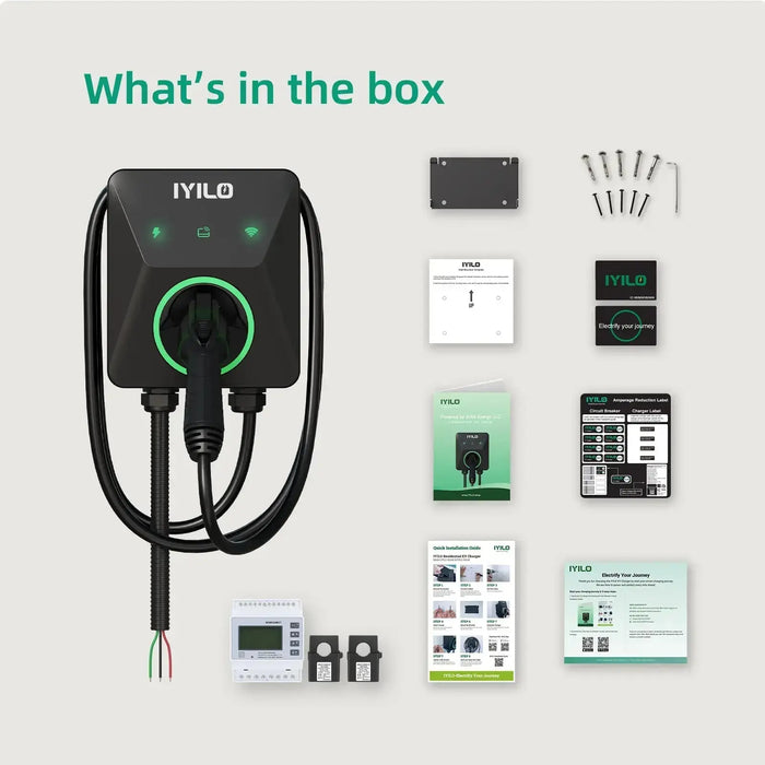 IYILO Pro Level 2 EV Charger J1772 Hardwired 48A with Energy Meter