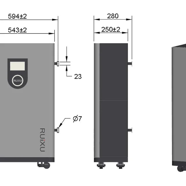 RUiXU Lithium Battery 48V 314Ah | 16kWh | IP65 Outdoor | LiFePO4 Wallmount Energy Storage | Lithi2-16 | Built-in Wheels | 9500 Cycles | UL1973/UL9540 | 10-Year Warranty