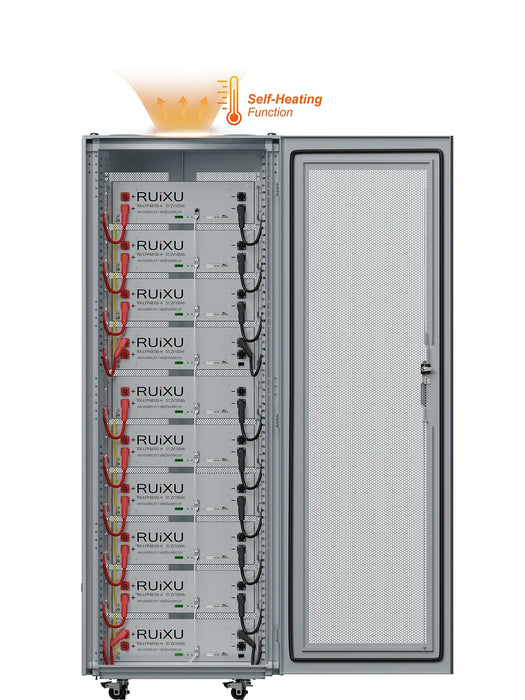 RUiXU 50kWh Lithium Batteries Kits | 10 Batteries + 10 slot battery cabinet