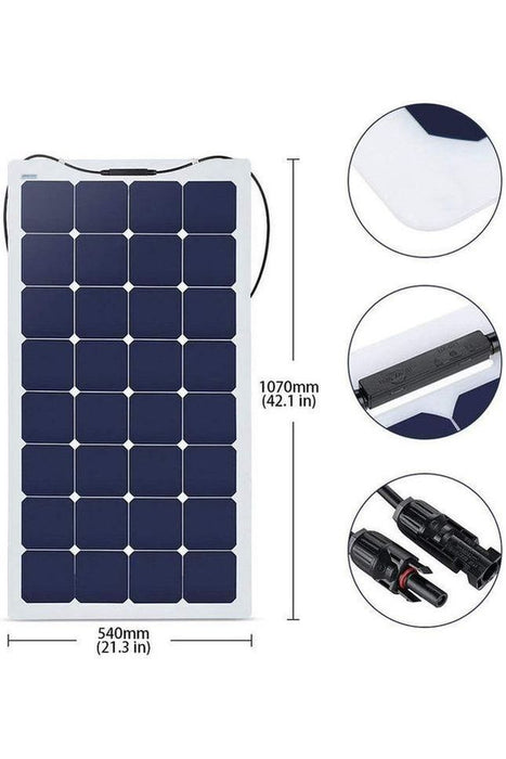 ACOPOWER 110w 12v Flexible Thin lightweight ETFE Solar Panel with Connector