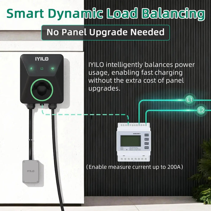 IYILO Pro Level 2 EV Charger J1772 Hardwired 48A with Energy Meter