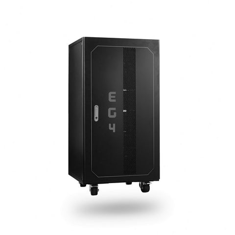 Image of EG4 | LifePower4 V2 Lithium Batteries Kit | 30.72kWh | 6 Server Rack Batteries With Pre-Assembled Enclosed Rack | With Door & Wheels | Welded