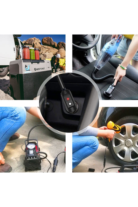 ACOPOWER DC12V/24V Car Cigarette Lighter to DC5.5x2.1mm Connector Adapter