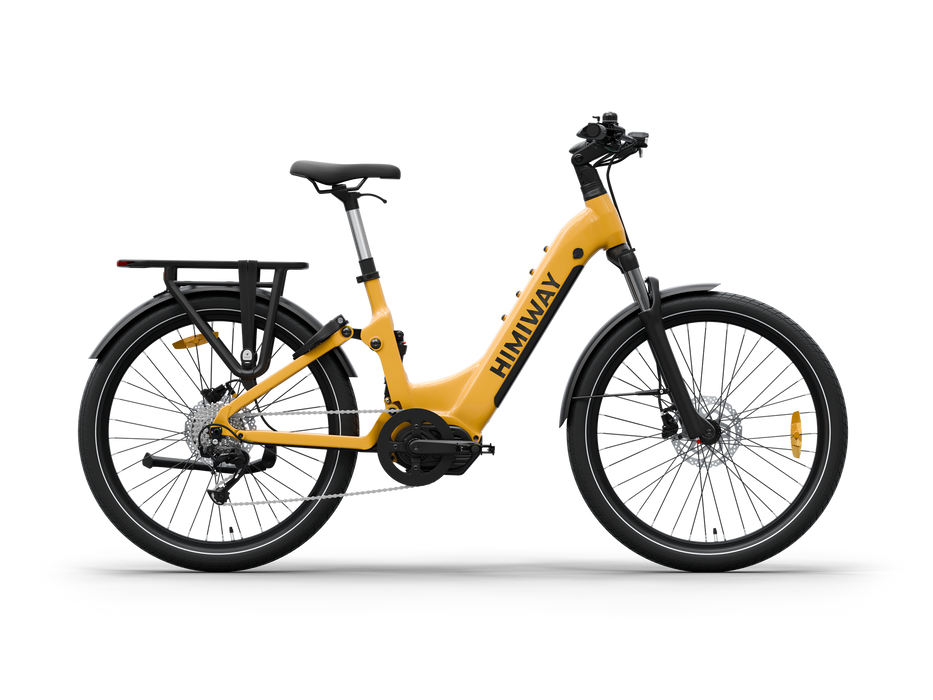 Himiway A7 Pro full suspension commuter electric bike, yellow