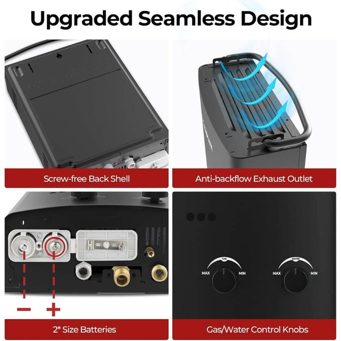 Camplux AY132BP43 Portable Propane Water Heater Pump Kit