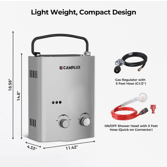 Camplux AY132G Portable Propane Water Heater